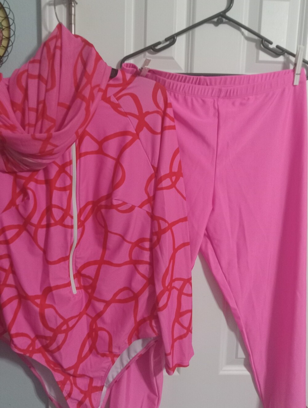 SHEIN Pink Swim Leggings Two-Piece Set